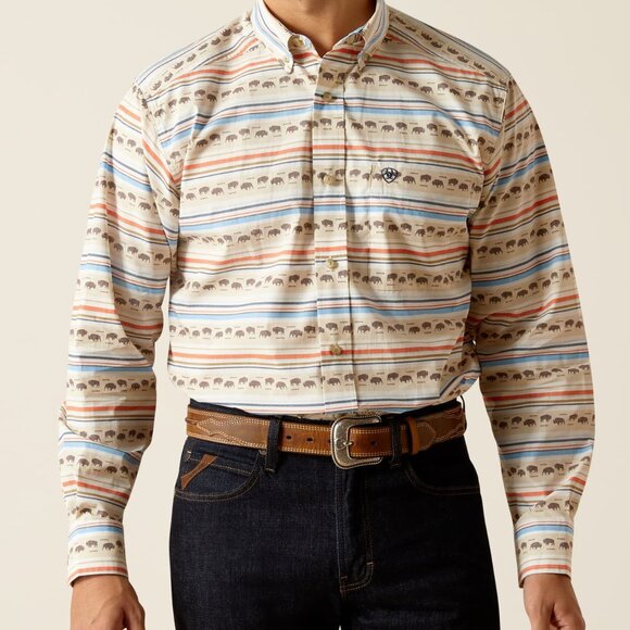 ARIAT Men's Reed Buffalo Stripe Classic Fit Western Shirt XL NWOT - Picture 3 of 6